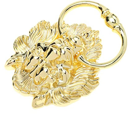 Angoily Lion Head Door Pull Ring for Front Door Zinc Alloy Material Vintage Style Antique Gold Finish
