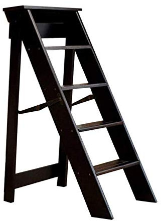Folding 5 Step Ladder Chair Portable Stairway Stool for Home Kitchen Office Space Saving Climbing Stool with Non Slip Tread Durable and High Bench Solution