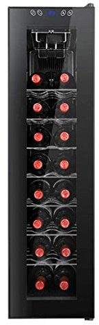 IUBGFTO Refrigerador para vinos, Enfriador de vinos - Zonas de Temperatura 11-18 ℃ Enfriador de vinos con Pantalla táctil, Refrigerador para vinos, Luz LED,