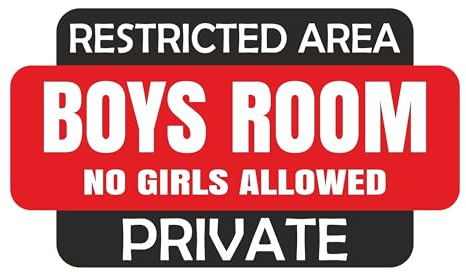 Boys Room - No Girls Allowed Kids Bedroom Door Sign - Private - No Entry