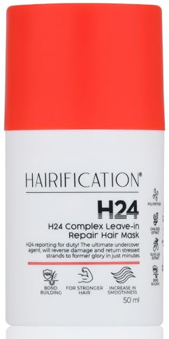 Hairification H24 Leave-In Repair Hair Mask for Damaged Hair 50ml | Conditioning Treatment for Dry or Chemically Treated Hair. Protects from Heat Damage for Soft Smooth Hair.