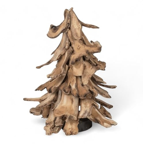 formano Weihnachtsbaum Holz 50 cm Deko Tannenbaum Holz mit Ständer handgefertigt Weihnachtsdeko rustikal für Tisch, Flur, Fensterbank oder Geschenk