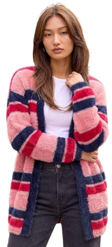 Roman Women Fluffy Cardigan Ladies Winter Cardi Longline Edge to Edge Ombre Coatigan Casual Sparkly Glittery Jacket Knitwear Knitted Autumn Fleecy Cosy Soft Coats