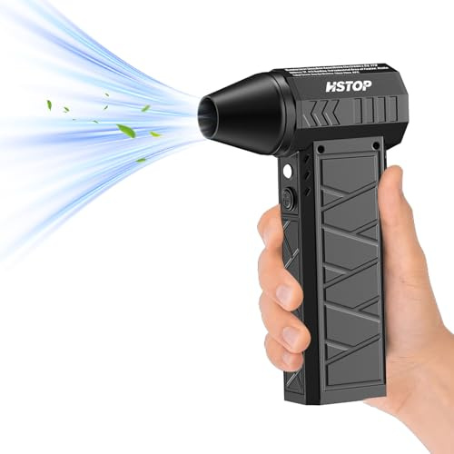 Compressed Air Duster, 149000RPM High-Power Electric Dust Blower, 4-Gear Turbo Fan with LED Light, Rechargeable Blower for Deep Cleaning Computer Keyboard, Car Interior, Household Cleaning