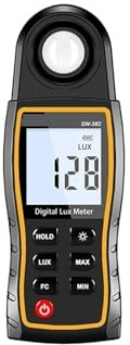 Esposimetro, Misuratore di luce SW582 illuminazione digitale lux portatile LCD 0-199999 Luxmetro Fotometro Coltivazione piante