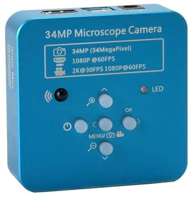 34MP 2K 1080P 60FPS HDMI USB Cámara de microscopio de video digital industrial - Azul