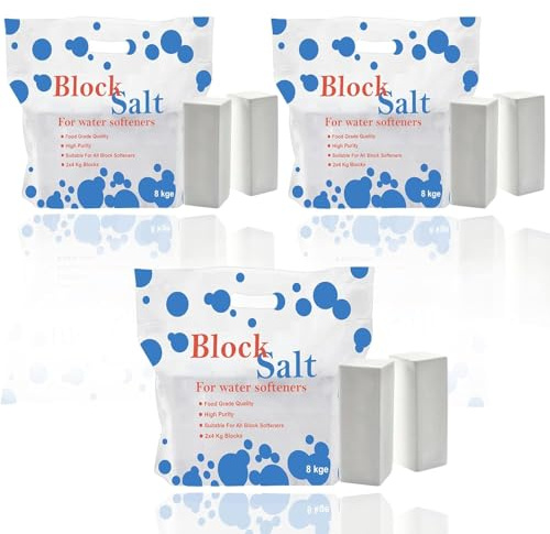 Blocks Salt Compatible to All Water Softener Machines 100% Genuine British water softener salt blocks Original Block Salt of Premium Quality Each Pack Contain (Pack of 3)
