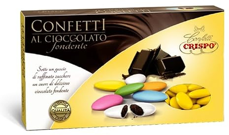 Confetti GIALLI al Cioccolato Fondente Ricoperti da un Croccante Guscio di Zucchero per crispo 1kg