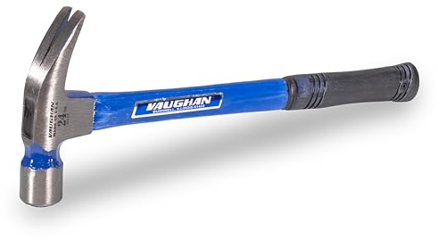 VAUGHAN Rip Claw Nail Hammer, Fiberglass Handle, 24 oz, Made In The USA, FS505M, VN12338