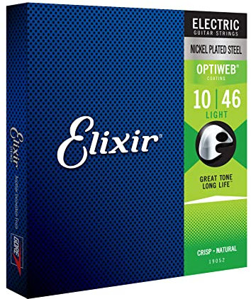 Elixir 19052 Saiten E-Gitarrensaiten mit OPTIWEB™ Beschichtung, Light (.010-.046)