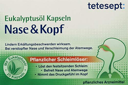 Tetesept Eukalyptusöl Kapseln Nase und Kopf, 20 Stück