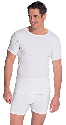 Chums Men's Pack of 2 All Cotton Extra Long Back Vests White 48-50