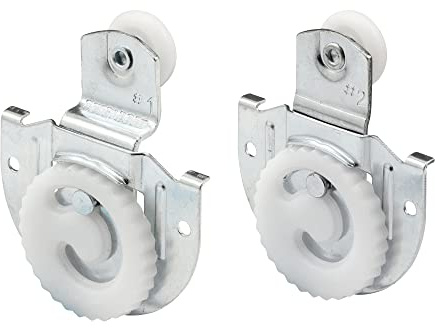 Kit de rouleau de porte coulissante pour placard coulissant, 78 Diamètre de la roue, convexe (rond) en plastique, construction en acier poinçonné, comprend 6,35 mm. et 9,5 cm. Lot de 4 paires