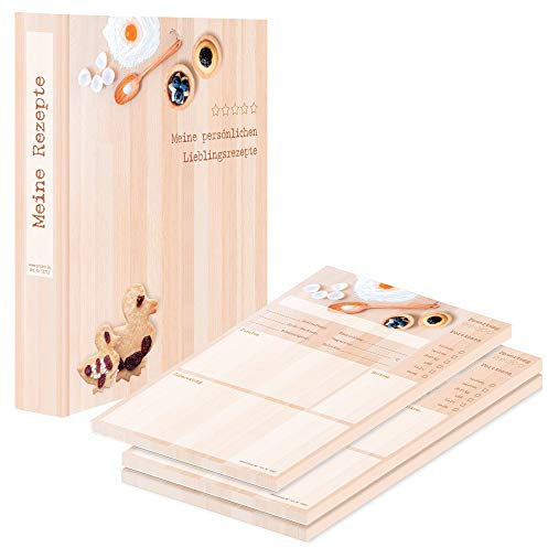 PRICARO Rezeptordner mit Rezeptblock Backen, A4