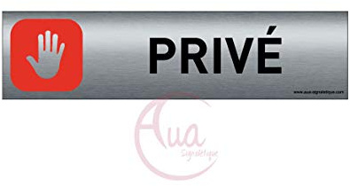 Plaque de porte aluminium brossé imprimé -Dimensions 200 x 50 mm - Double face adhésif au dos - Impression UV directement sur l'aluminium (Pas de contre collage) (privé 4)