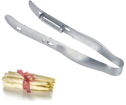 JAOMON Pelador de Espárragos de Acero Inoxidable, Pelador de Verduras de Doble Cara, Pelador de Frutas de Acero Inoxidable Paner Multifunción Remoción de Tomate Zanahoria