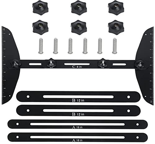 ZPYXBH Stair Tread Template Tool, Stair Tread Jig Gauge Measuring Tool Adjustable 11.4In to 60.7In Length, Stair Jig Shelf Scribe Layout Tool Suitable for Stairs, Risers and Partitions
