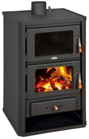 Kaminofen mit Backofen Prity FG 14kW, Holzofen mit Holzfach