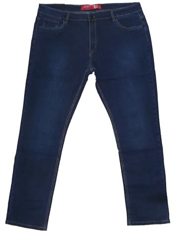 Fantasy Jeans Lungo Gamba Dritta No Slim Taglie Grandi Elasticizzato Cotone Uomo (66 IT Uomo, Denim Jeans)