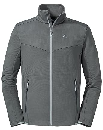 Schöffel Herren Fleece Jacket Bleckwand M, atmungsaktive Fleecejacke, wärmende Freizeitjacke mit Stehkragen, asphalt, 56