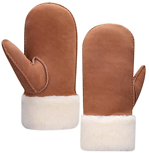 Harssidanzar Herren beheizte Schaffell Winter Fäustlinge Kamel M KM042EU