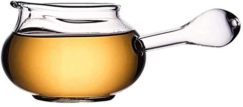 BEZAX Teekanne Klarglas Teekanne Tasse Teekanne Helle Glastasse Seitengriff Transparent Haushalt Verdickter Tee 300ml