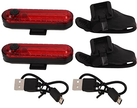 Luz de Bicicleta Recargable, Juego de Luces Traseras de Bicicleta de Alto Brillo Universal 2PCS Luz Trasera de Bicicleta con Cable de Datos para Bicicletas de Montaña de Carretera