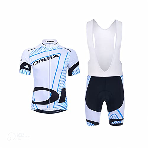 assocauicy Herren Kurzarm Fahrrad Trikot Set,Atmungsaktiv Schnell Trocknend Radtrikot Mit 4d Gel Gepolsterten Shorts Fahrradbekleidung Set FüR Mtb
