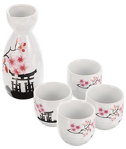 UPKOCH Japanese Style Sake Bottle and Wine Elegant Sake Cups and Pot for Cooking Japanese for Home Dining