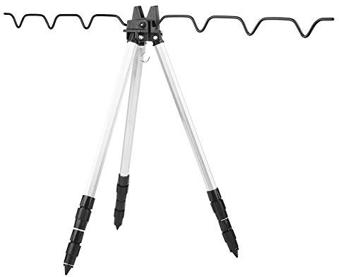 Telescopic Tripod Stand Rod Rest,Aluminum Alloy Triangle Fishing Tripod Bench Rod Holder for Sea Beach Shore Bank Fishing
