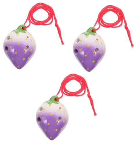 Abaodam 3stücke Ceramic Ocarina Erdbeerform Anfänger-windinstrument Für Leicht Zu Spielen Aus Hochwertiger Keramik Perfektes Übungsinstrument Für Musikliebhaber
