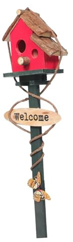 CAXUSD Bird House Stake for Garden Outdoor Decorative Bird Nest with Stand Farmhouse and Homestay Ornament Easy to Place in Soil Random Color