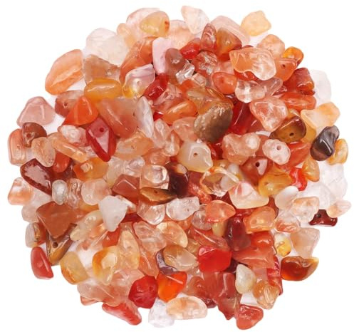 500 Stück Cornelian Edelstein perlen,Edelsteine zum auffädeln,Kristall Steine Perlen, 5-8 mm Natürlichen Gebohrt Edelsteine für Armbänder, Ketten, Ohrringe,DIY Schmuck Machen Crafting