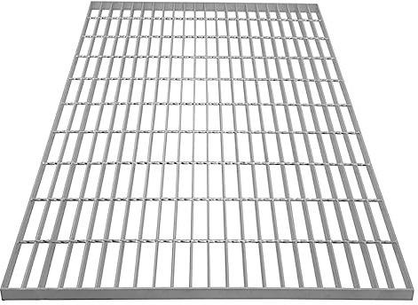 JXIPANUL Verzinkter Gitterrost, geschmiedeter Gehweg, Gitterbodenplatte, Gitter, Entwässerung, Dachrinnenentlüftung, robuster, wetterfester Stahl, verzinkt, 1000 mm x 800 mm x 30 mm, 4 mm M