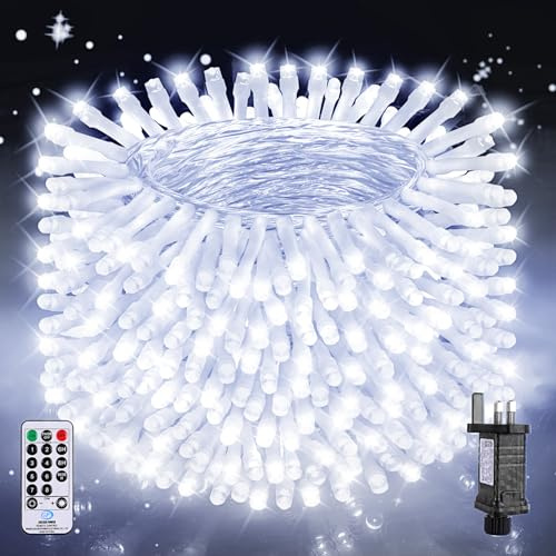 Nextronix Fairy Lights Plug in, 30m 300LED String Lights Indoor with 8 Modes/Timer/Remote, IP44 Waterproof Outdoor Christmas Lights for Garden/Outside/Window/Bedroom Party Halloween Decorations
