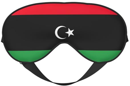 Schlafmaske mit libyscher Flagge, Nacht-Augenbinde, weicher Augenschutz für Damen und Herren, für Reisen, Nickerchen, Meditation