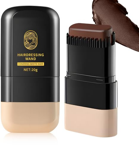 Haarfärbekamm, Haarfärbestift, Grauhaarabdeckung Frauen, Temporärer Haarfärbestiftbürste, Haaransatz-Shading Pinsel, Graue haare abdecken für Männer und Frauen (Kastanienbraun, C)