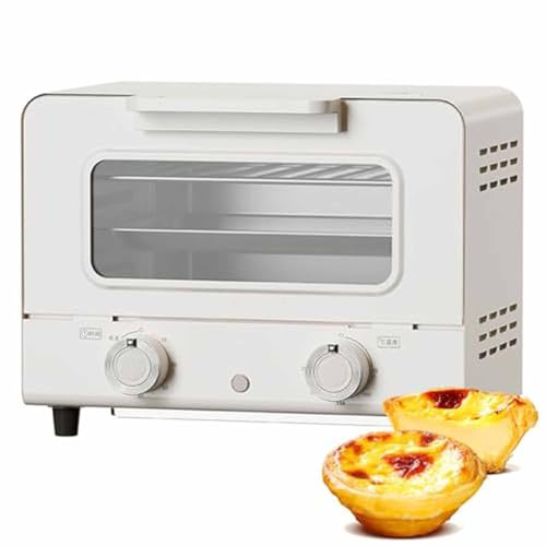 750W Mini -Ofen, 10L Multifunktionaler elektrischer Ofen mit einstellbarer Temperatur und Timer, 2 Knopf -Arbeitsplatte zum Backen des Kochbratengrills