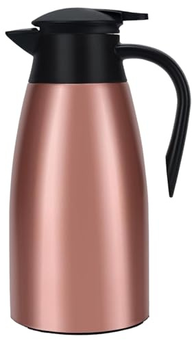 Jarra térmica de café de acero inoxidable de 70 oz/2 litros, dispensadores de té, agua y café, olla aislada al vacío de doble pared, oro rosa