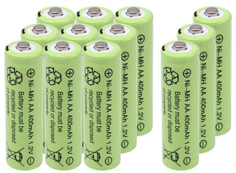 12 Stück Akku Batterien AA 400mAh 1.2v,NI-MH Rechargeable Solar Batteries for Led Candles, Gartenlichter, lichterketten | Wiederverwendbare Doppel-A Solarbatterien für Außenwege,Zäune,Hof,Laternen,LED-Lichterketten und Mäuse