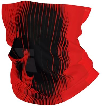Minimalistischer Totenkopf Rot Unisex Halsschlauch Schnelltrocknend Neckwarmer Weich Loopschal Für Sport Outdoor Motorrad Radfahren