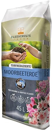 Kleeschulte Moorbeeterde 45L – Torfreduziert | Spezialerde für Rhododendron, Azaleen, Hortensien & Eriken | pH 4,2 | 40% weniger CO₂