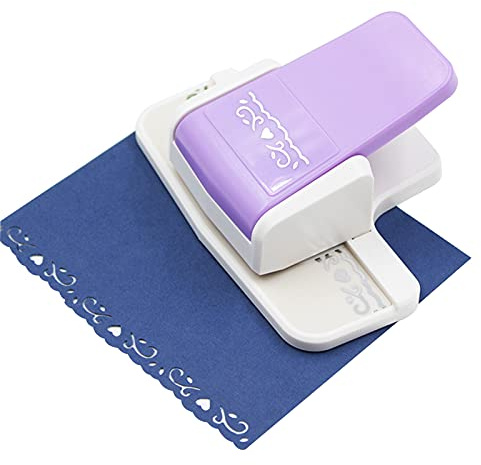 Aramox Perforadora Superior con Etiqueta, Perforadora de Etiquetas de Aleación de Zinc ABS Estilo 3 en 1, 9 Opciones de Patrones, Prensa Fácil y Compacta para Hacer Tarjetas de Regalo, álbumes de