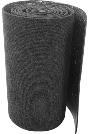 Rollo de Alfombra Autoadhesivo Antideslizante 40x30cm Gris Oscuro | Polipropileno, Flexible para Cortar, Diseño Moderno, Uso Interior y Exterior, Cocina y Gatos