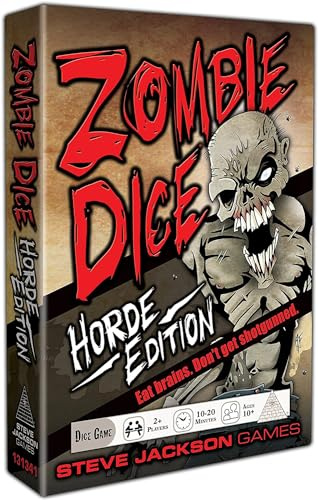Steve Jackson Games | Zombie Dice Horde Edition | Dice Game | Ages 10+ | 2-8 Players | 10-20 Minutes Playing Time Multicoloured SJG31341