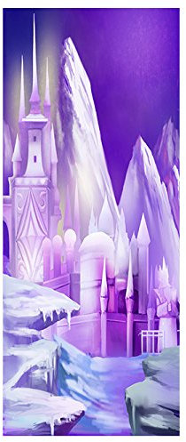 Bilderdepot24 Türtapete Eispalast 90 x 200 cm - einteilig Türaufkleber Türfolie Türposter - Kinderzimmer Kinderbild Eis Schnee lila Junge Mädchen