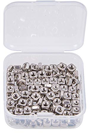 INCREWAY 200 Stück 3 mm Edelstahl M3 Vierkantmuttern, Gewindemuttern, Maschinenschraubenbefestigungswerkzeug