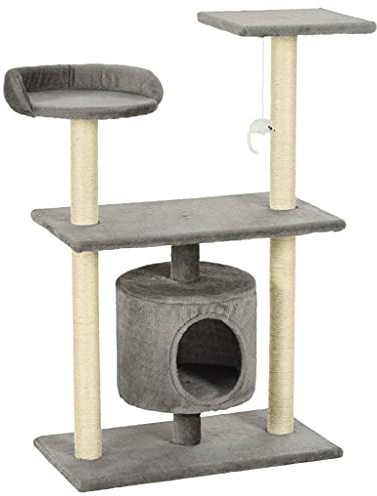 vidaXL Katzenkratzbaum Sisal 95cm Grau Kratzbaum Katzenbaum Kletterbaum Katzen