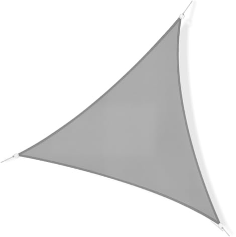 Outsunny Voile d'ombrage Triangulaire Grande Taille 6 x 6 x 6 m Polyester imperméabilisé Haute densité 160 g/m² Gris Clair