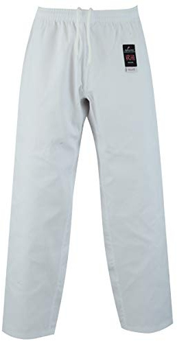 Malino Pantalón de karate separado Hombres adultos 7 oz Poli Algodón Blanco Tamaño 3/160